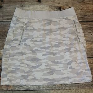 Chic Camouflage Mini Skirt with Zipper Accents